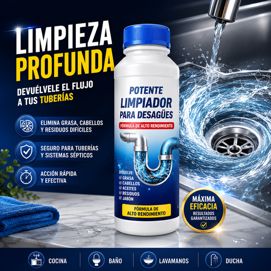 TurboDrain™ | Potente Limpiador para Desagües de Cocina y Baño