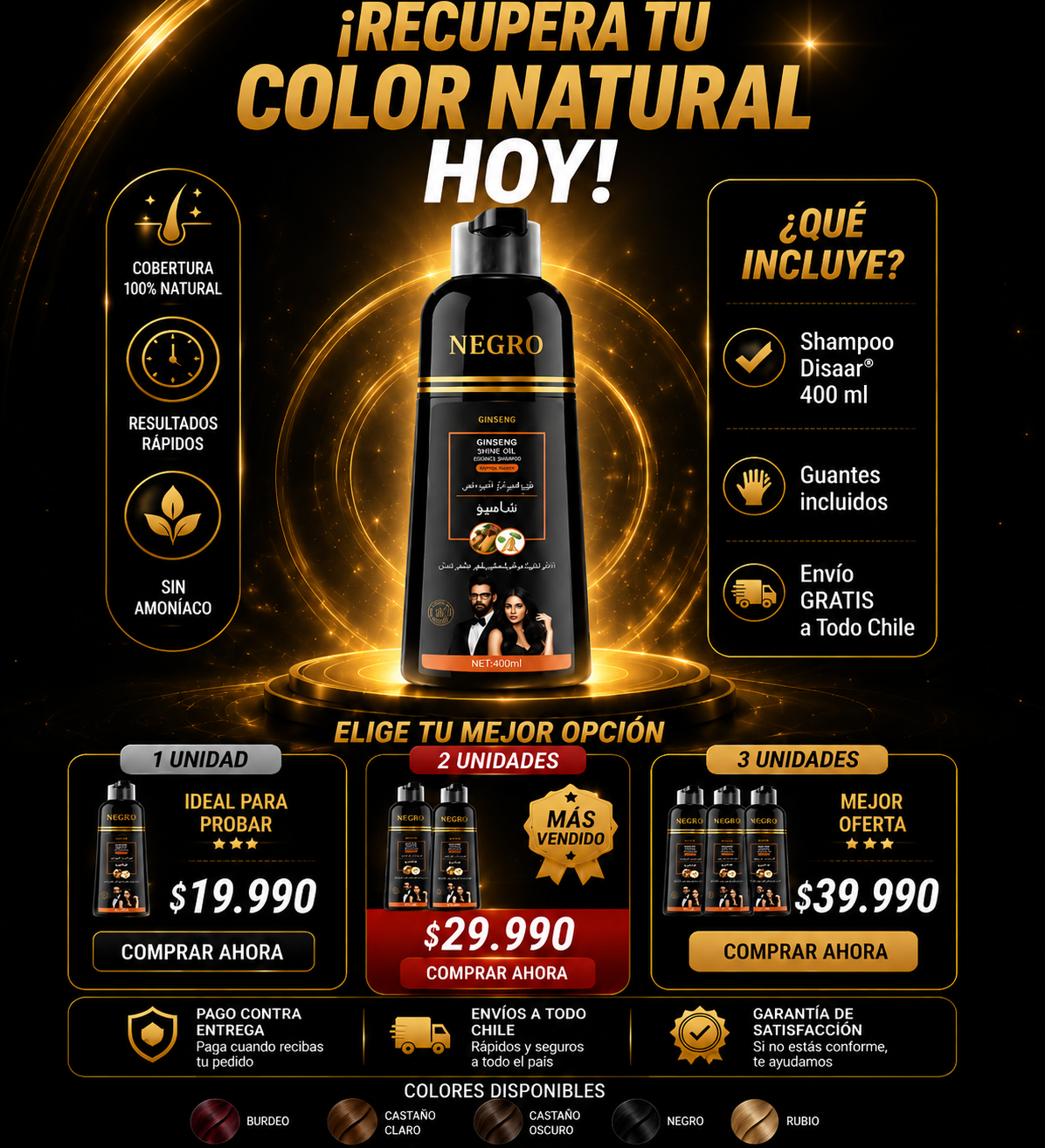 Shampoo tinte disaar anticanas 400ml