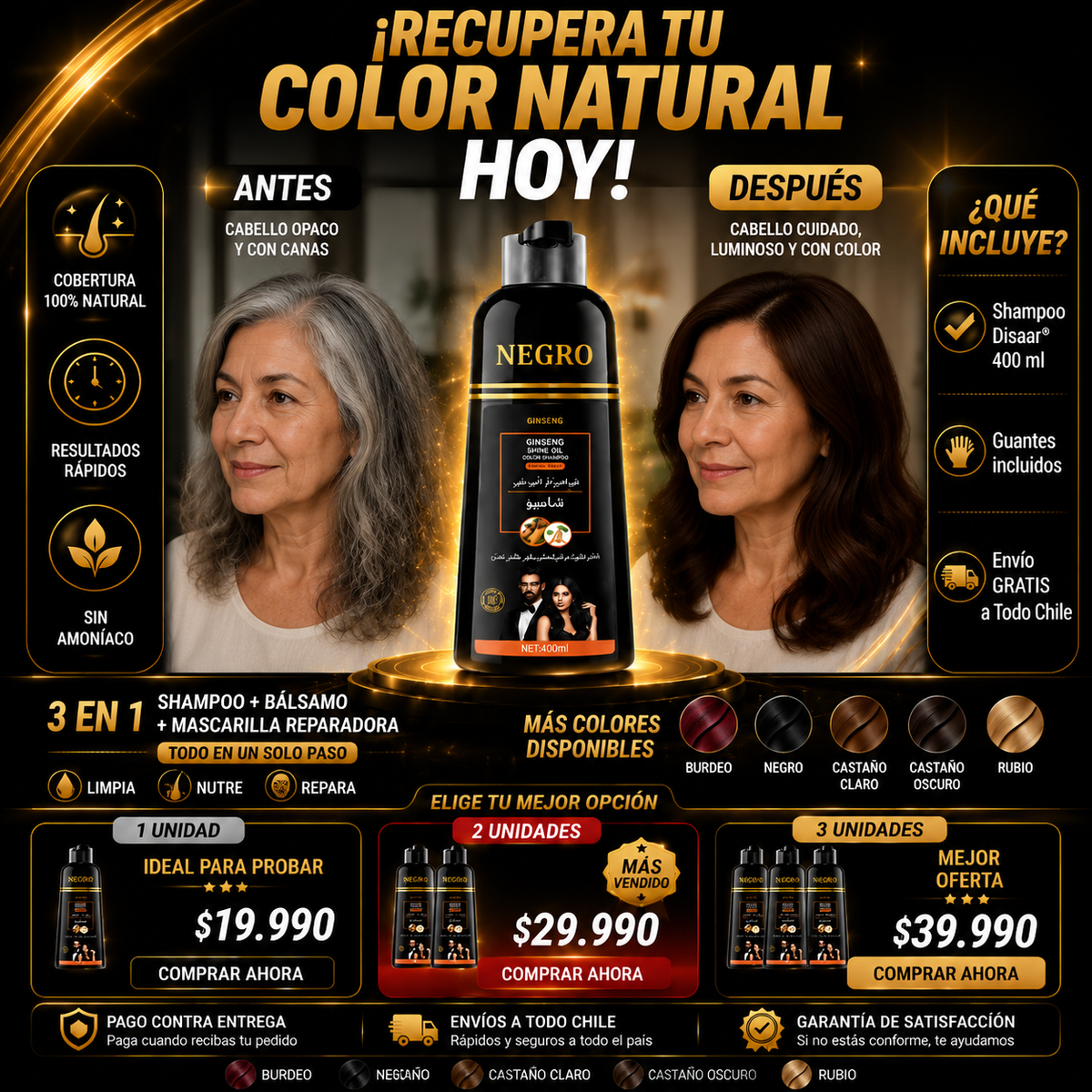 Shampoo tinte disaar anticanas 400ml